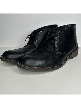 Naot Chukka Boots Mens Size 13 Black Leather Lace Up Slip Resistant 27808 Israel